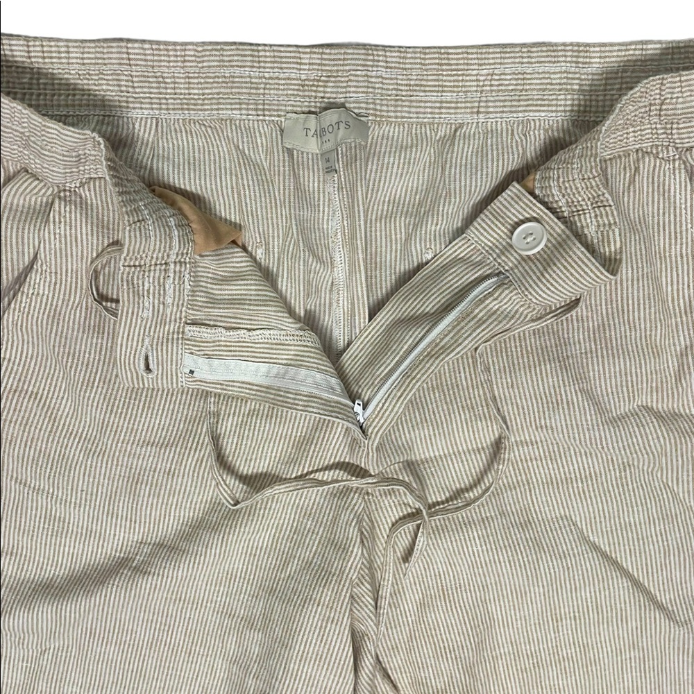 Talbots Striped Linen Drawstring Pants Size 14 - image 5